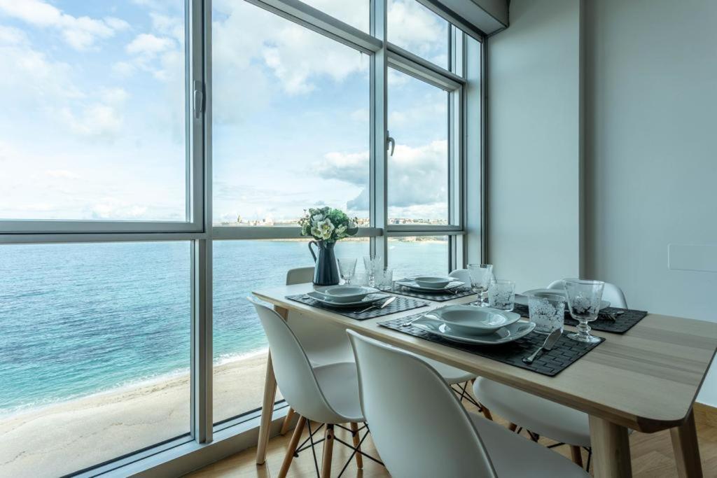 Vivienda Con Increibles Vistas A La Playa De Riazor Corunha Exterior foto