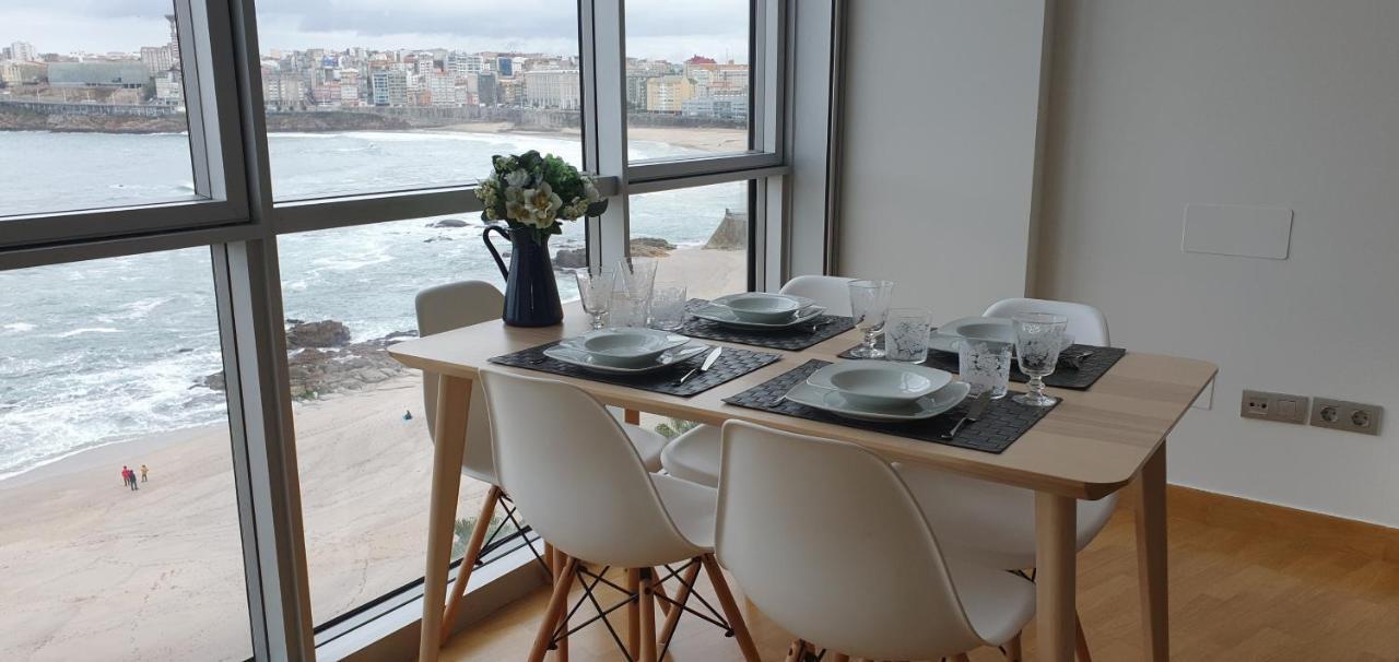 Vivienda Con Increibles Vistas A La Playa De Riazor Corunha Exterior foto